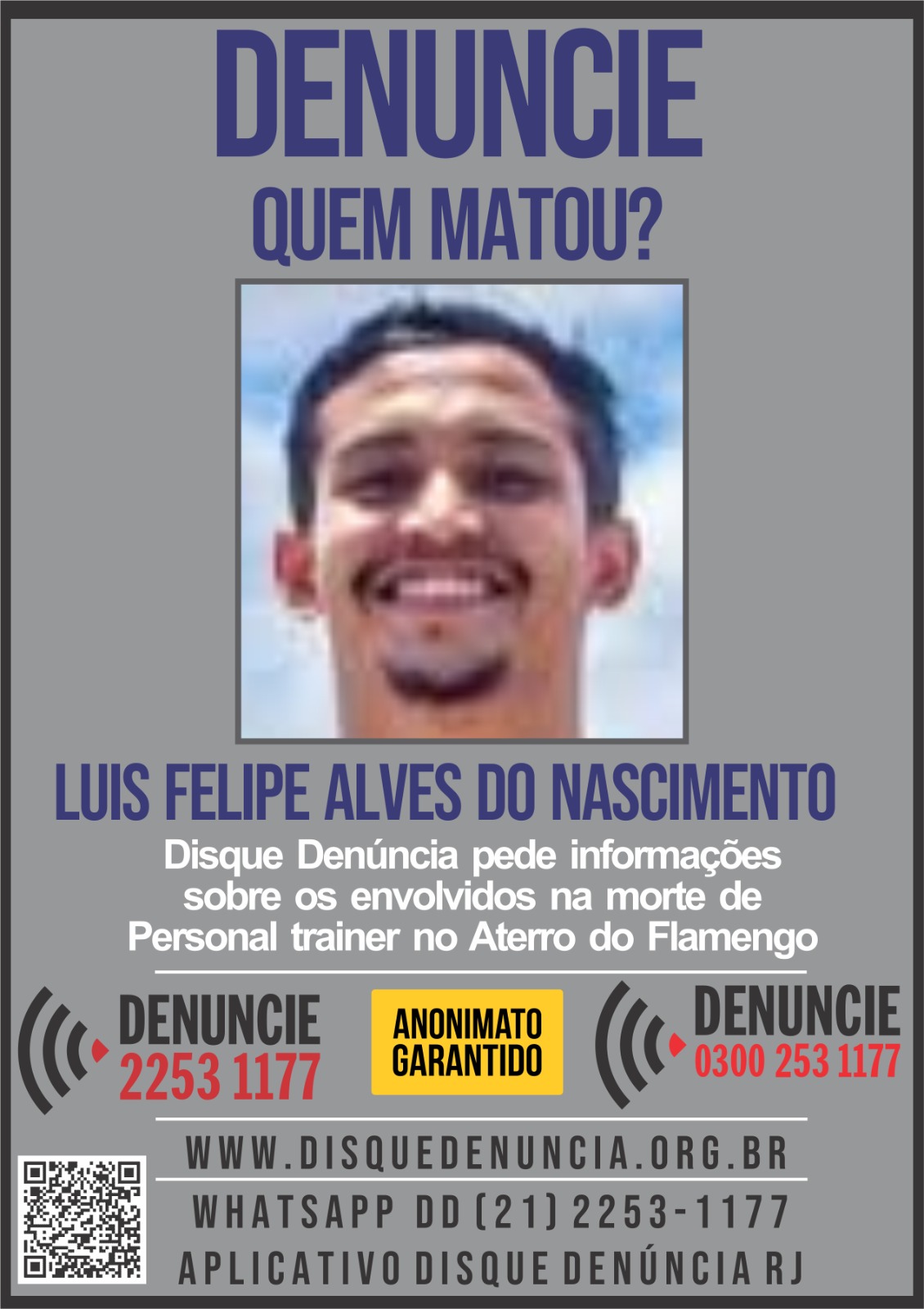 Disque Denúncia pede informações sobre assassinos de personal trainer no Rio